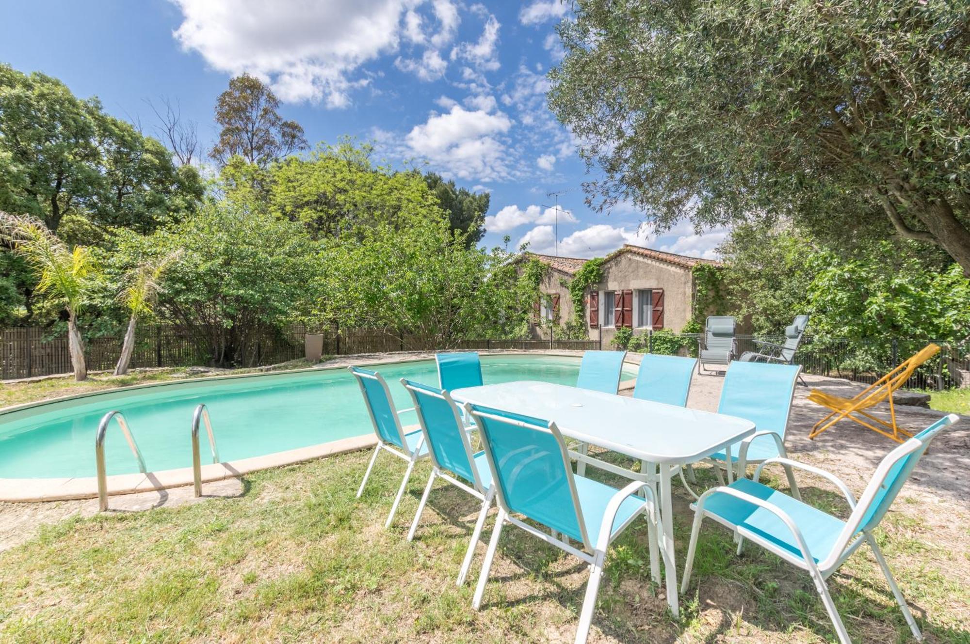 Maison Avec Piscine Location De Vacances Ferme Pedagogique Du Dolmen Le Pouget المظهر الخارجي الصورة